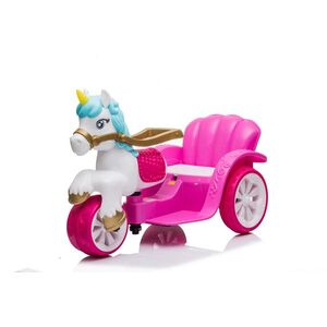 Imagine Tricicleta pentru copii, trasura regala pentru printese, Kinderauto Fairy tales 35W 6V, culoare Roz