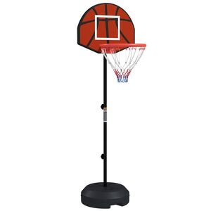 Imagine SPORTNOW Coș de Baschet și Stâlp cu Tablă de Darts Magnetică cu Săgeți, Coș de Baschet Reglabil în Înaltime, 38, 5x48, 5x179 cm, Negru | Aosom Romania