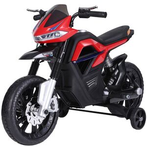 Imagine Motoreta Jucarie HOMCOM Suspensie Dubla Muzica si Lumini pentru Copii de la 3 la 6 ani Rosu | Aosom Romania