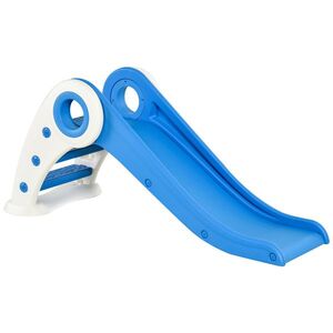 Imagine HOMCOM Toboggan Copil Pliabil 3 pana la 6 Ani Utilizare interior exterior dim. 120L x 50l x 56H cm HDPE Albastru | Aosom Romania
