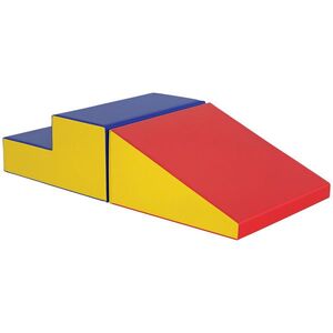 Imagine HOMCOM Parcurs motricitate bebeluși jucării de escaladare modular 2 cărămizi gigant din spumă 50 x 50 x 25 cm multicolor | Aosom Romania
