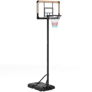 Imagine SPORTNOW Stativ de baschet, reglabil în înălțime, 182-213 cm Înălțime coș, rezistent la intemperii, cu roți, cadru metalic | Aosom Romania