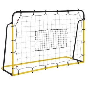 Imagine HOMCOM Filet de rebot de fotbal, 184L x 123H cm, rebot de fotbal, 5 unghiuri reglabile de la 60° la 90°, galben și negru | Aosom Romania