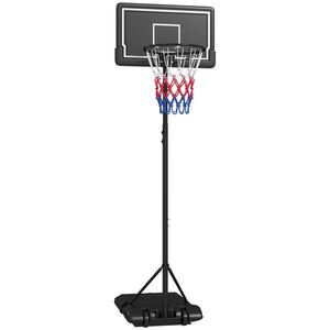Imagine SPORTNOW Stativ de baschet, reglabil pe înălțime, mobil, umplabil, panou rezistent la spargere, înălțime coș 1, 82 - 2, 13 m, Negru | Aosom Romania
