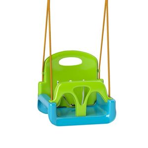 Imagine Outsunny Leagăn pentru Copii 3 în 1 pentru Interior și Exterior, Leagăn de Grădină pentru Bebeluși și Copii 9-36 Luni, Frânghie Reglabilă 120-180 cm și Centură de Siguranță, 42x33x120-180 cm, Verde | Aosom Romania