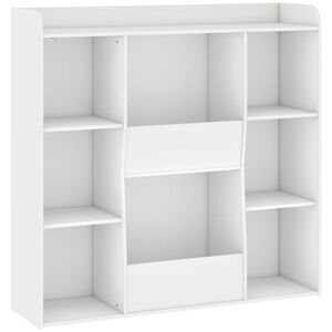 Imagine AIYAPLAY Mobilier de depozitare pentru copii, bibliotecă pentru copii cu 8 compartimente și etajeră superioară, 104 x 29 x 101, 5 cm, alb | Aosom Romania