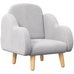 Imagine ZONEKIZ Fotoliu pentru Copii în Stil Scandinav cu Cotiere, Fotoliu din Material Textil pentru Copii până la 3 ani, 46x51x55 cm, Gri | Aosom Romania