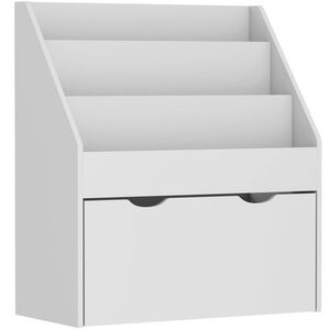 Imagine AIYAPLAY Bibliotecă pentru copii Multi-Depozitare cu 3 niveluri de rafturi și un sertar, 62, 5L x 30l x 70H cm, gri | Aosom Romania