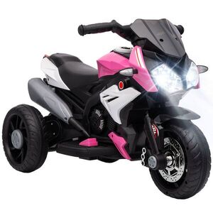 Imagine HOMCOM Motocicletă Electrică, 6 V, cu 3 Roți, pentru Copii de 3-5 Ani, Roz | Aosom Romania
