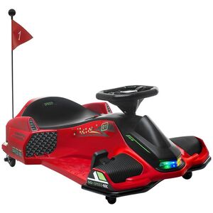 Imagine HOMCOM Kart Electric pentru Copii cu Pedale pentru Copii cu Pornire Lentă și Centură, 90x53x99 cm, Roșu | Aosom Romania