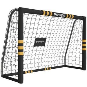 Imagine SPORTNOW Poartă de fotbal cu protecție din spumă, 5 țăruși de sol și plasă PE, 180x60x120cm, Galben | Aosom Romania