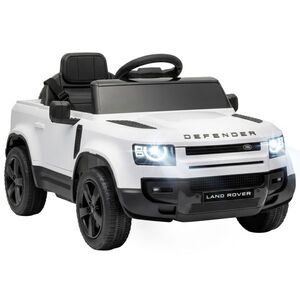 Imagine AIYAPLAY Mașină electrică SUV pentru copii Land Rover Defender 12 V Telecomandă Suspensie Pornire lină 2, 7-4, 5 km/h Alb | Aosom Romania