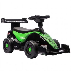 Imagine AIYAPLAY Mașină porteur F1 pentru copii, vehicul de împins cu volan muzical, roți silențioase și compartiment de depozitare, 18-36 luni, verde | Aosom Romania