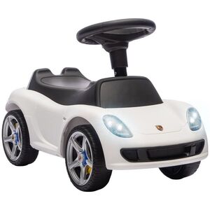 Imagine AIYAPLAY Mașinuță de Împins pentru Copii cu Licență Porsche, Claxon, Faruri și Sunet de Pornire, PP, Alb | Aosom Romania