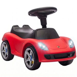 Imagine AIYAPLAY Mașinuță de Împins pentru Copii cu Licență Porsche, Claxon, Faruri și Sunet de Pornire, PP, Roșu | Aosom Romania
