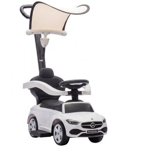 Imagine AIYAPLAY Mașinuță de Împins pentru Copii 3 în 1 cu Licență Mercedes-Benz, Mâner, Copertină, Claxon, Muzică, Alb | Aosom Romania