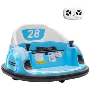 Imagine AIYAPLAY Autoscooter, rotație 360°, viteză 2 km/h, centură de siguranță, lumini LED, muzică și claxon, Albastru | Aosom Romania