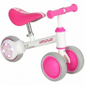 Imagine AIYAPLAY Draisienă pentru bebeluși 1-2 ani, Roată luminoasă, 3 roți EVA silențioase fără pedale, Limitator direcție 135°, 51x22x36cm, Roz | Aosom Romania