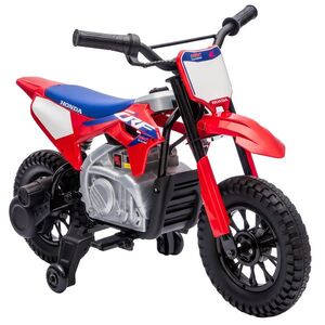 Imagine AIYAPLAY Motocicletă electrică pentru copii 3+ ani, Honda CRF 450R cu licență, 12 V, baterie cu litiu, suspensie, roșu | Aosom Romania