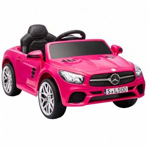 Imagine AIYAPLAY Mașină Electrică Copii 12V Mercedes-Benz SL500, 3-5 km/h, 2 Motoare, Telecomandă 2, 4G, pentru 3-5 Ani, Roz | Aosom Romania