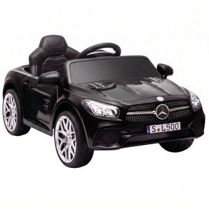 Imagine AIYAPLAY Mașină Electrică pentru Copii Mercedes-Benz SL500 12V cu 2 Motoare, Suspensie, Muzică și Telecomandă, Negru | Aosom Romania