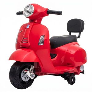 Imagine AIYAPLAY Motocicletă Electrică pentru Copii Mini Vespa Gts 7, 2 V, 1, 5-3 Ani, Roșie | Aosom Romania