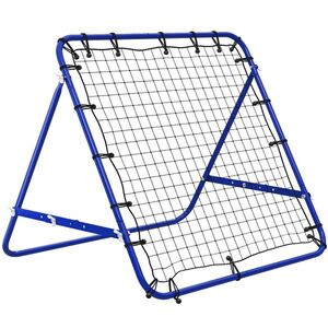 Imagine HOMCOM Plasă de revenire Dispozitiv de revenire pentru fotbal metalic cu unghi reglabil 20 corzi elastice 96x80x96 cm albastru | Aosom Romania