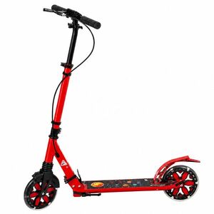 Imagine SPORTNOW Trotinetă pliabilă pentru adulţi din aluminiu cu ghidon reglabil, roţi cu lumină, suspensie faţă, frână dublă | Aosom Romania