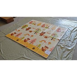 Imagine AIYAPLAY Covoraș de joacă pentru bebeluși pliabil și reversibil, 200 x 180 cm, covoraș din spumă groasă, antiderapant și impermeabil | Aosom Romania