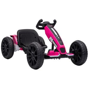 Imagine AIYAPLAY Gokart Electric pentru Copii 12V Gokart cu 2 Motoare, Scaun Reglabil în 4 Trepte, Pornire Blândă, EVA-Roți, LED-Faruri | Aosom Romania