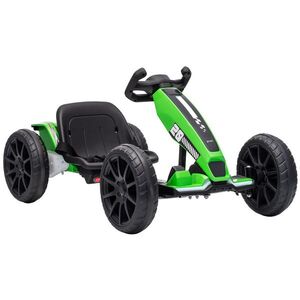 Imagine AIYAPLAY Go-kart electric pentru copii 12V, 2 motoare, scaun reglabil în 4 poziții, pornire lină, roți EVA, faruri LED | Aosom Romania