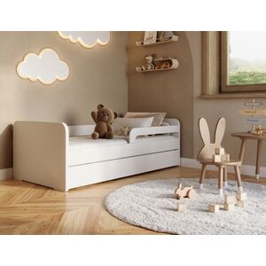 Imagine Pat pentru copii cu saltea, 80x200 xm, ELTAP, Duuli, lemn, alb