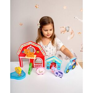 Imagine Set animale 13 piese, Ferma, Kids Hits, lemn, multicolor