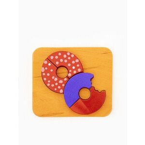 Imagine Jucarie pentru landou/carucior, Hanah Home, Donut, 18x16x3 cm, Rosu