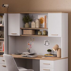 Imagine Raft pentru birou, Hanah Home, Etto, 150x102.2x30.5 cm, PAL MELAMINAT, Lemn / Stejar alb