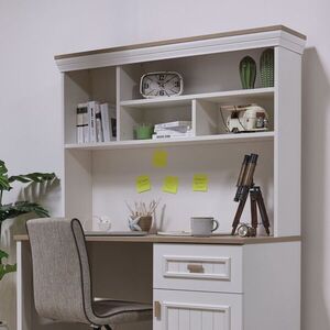 Imagine Raft pentru birou, Hanah Home, Monte, 117.6x86.7x27.3 cm, PAL MELAMINAT, Crem / Stejar