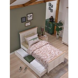 Imagine Pat extensibil, Hanah Home, Monte Toddler, 94.6x24.5x199 cm, PAL MELAMINAT, Crem / Stejar