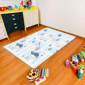 Imagine Covor de joaca pentru copii, cu 2 fete, impermeabil si izolant, Marin, U-grow, 180x120x1 cm, spuma, multicolor