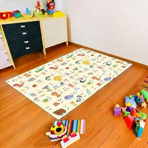 Imagine Covor de joaca pentru copii, cu 2 fete, impermeabil si izolant, Educativ, U-grow, 180x120x1 cm, spuma, multicolor
