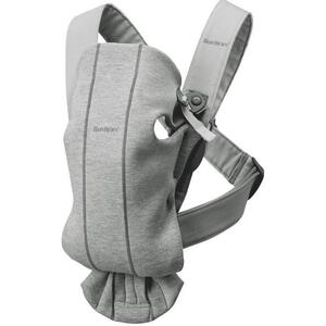 Imagine Ham anatomic BabyBjorn Mini, Pozitii multiple de purtare, 0-11 kg, 0-1 an, 3D Jersey (Gri)