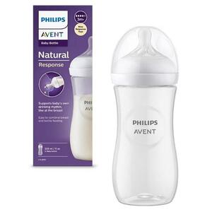 Imagine Biberon Philips Avent Natural Response SCY906/01, 330 ml, +3 luni, Fara BPA (Alb/Transparent)