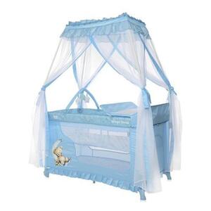 Imagine Patut pliabil stil baldachin Lorelli Magic Sleep, cu accesorii, Blue Moon Sleeping Bear