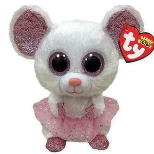 Imagine Jucarie de plus Ty - Beanie Boos, Nina, soricelul balerina, 24 cm