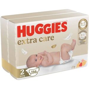 Imagine Scutece Huggies, Extra Care Jumbo, Nr 2, 3-6 kg, 116 buc