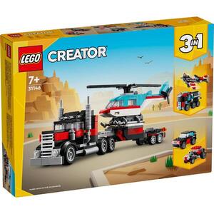 Imagine LEGO® Creator - Camioneta platforma cu elicopter (31146)