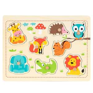 Imagine Puzzle din lemn, Animale salbatice, 8 piese