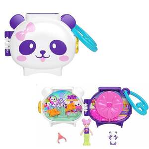Imagine Mini gentuta in forma de animalut cu accesorii, Polly Pocket, Panda, HRD38