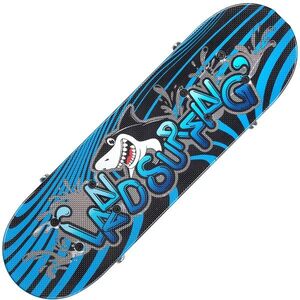Imagine Penny board, Action One, Shark, print pe ambele fete, 41 x 12 cm, Albastru