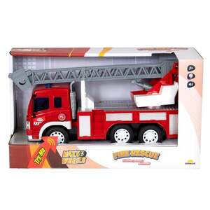 Imagine Camion de pompieri cu scara, lumini si sunete, Maxx Wheels, 1: 16