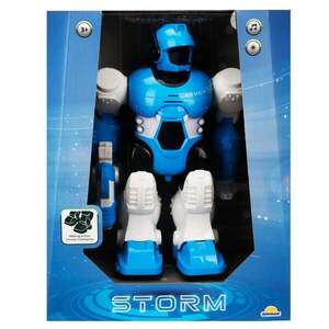 Imagine Robot cu lumini si sunete, Storm Brave, Albastru, 25 cm